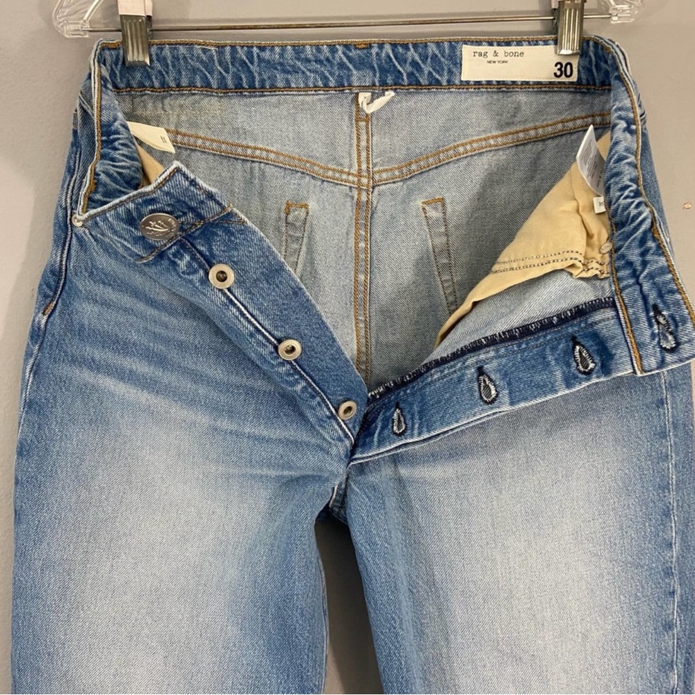 Rag and Bone. Nina high rise ankle cigarette. Button-fly 100% cotton Sz30, Tulip - Picture 7 of 16